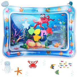 MABIZ Tummy Time Inflatable Water Play Mat, Baby Play Mat for Infants, 3-12 Months, Baby Activity Centres for Stimulation Growth, Sensory Toys for Physical and Visual Development (26"x20") BPA-Free