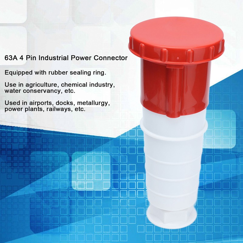 Industrial Aviation Plug Connector Three Phase 63A 3P+E 4 Core