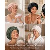 Yanibest Gorro Ducha Reutilizable Impermeable Banda Elástica Ancha Cómodo Duradero