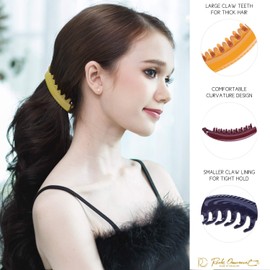 RC ROCHE ORNAMENT 6 Pcs Womens Premium Hair Plastic Banana Classic Clincher Strong Hold Ponytail Maker Girls Ladies Beauty Accessory Clasp Clip, Medium Classic Multicolor