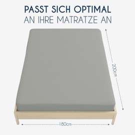 Dreamzie - Spannbettlaken 180x200cm - Mikrofaser Oeko TEX Zertifiziert - 100% Polyester - Spannbetttuch 180x200 - Anthrazit