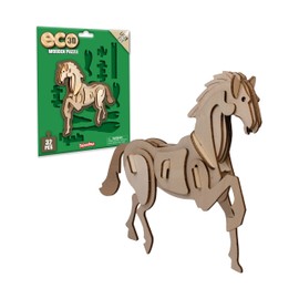 Eco 3D Wooden Puzzle Horse from Deluxebase. Animal Themed DIY 3D Puzzle Craft Kit. FSC Sustainable Wood Safari Animal Toys. Perfect Model Building Kits for Educational Toys and Kids Party Favors