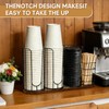 MOJIEZUO 4-Compartment 18oz Coffee Cup Dispenser Rack with Wood Base,
