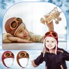 Silicherry 2 Pcs Pilot Warm Hat with Beanie Plush Leather