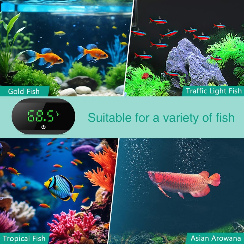 ORIA Aquarium Thermometer Digital, LED Display Fish Tank Thermometer, ℉/℃