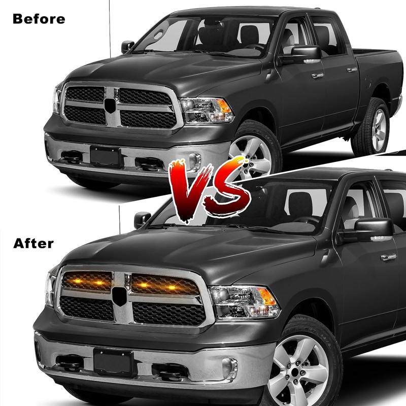 4 Pcs Led Grill Lights Compatible with 2013-2018 RAM 1500
