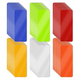 Reflective Stickers, 60 Pcs Night Warning Stickers, Outdoor Reflective Stickers for Vehicles, Cars, Motorcycles, Bicycles (6 Colors)