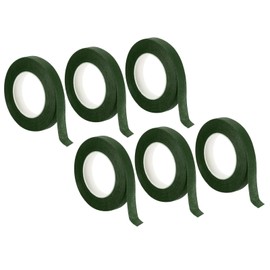 PATIKIL 30 Yard Floral Tapes, 6 Roll Florist Tape Crepe Paper Flowers Bouquets Tapes Waterproof for Bouquet Stem Wrapping, Dark Green (27 Meters)