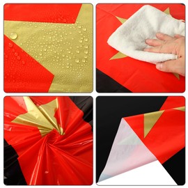Oudain Movie Night Tablecloth Plastic Waterproof Rectangle Movie Theme Table Covers for Movie Theme Party Supplies Red Carpet Birthday Party Decor, 54 x 108 Inch(Star,3 Pcs)