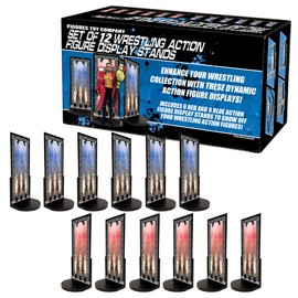 Set of 12 Display Stands for Wrestling Action Figures