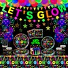 Pack of 163 Glow Neon Party Supplies Neon Birthday Party