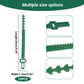 huoanpo 10PCS 25cm Interlocking Tree Support Strap with Buckle - Heavy Duty Adjustable Shrub Tree Ties for Stakes, Garden & Craft | Knotless Fixing System (Gardener & Craft)
