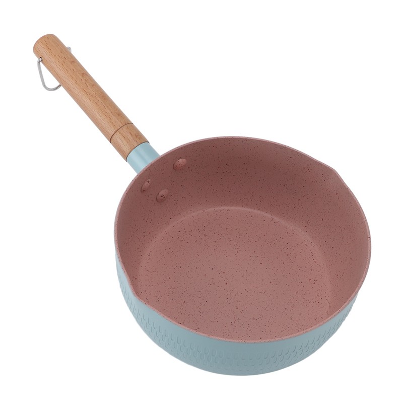 Wooden Handle Milk Pot Aluminum Alloy Multifunctional Flat Bottomed Noodle