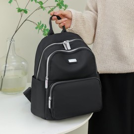 JIANLINST Women's Small School Backpack City Backpack Lightweight Waterproof Travel Backpack Casual Daypack, black