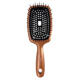 Phillips Brush Flexx Cepillo para Desenredar El Cabello Con Cojín Completamente Ventilado, Cepillo para Cabello Ondulado Flexible de Cobre y Negro de Diseño Elegante