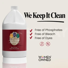 Wine Away Red Wine Stain Remover - Removes Wine Spots - Perfect Fabric Upholstery and Carpet Cleaner Spray Solution - Spray on Stain Wash and Resolve Laundry to Vanish Stain - Citrus Scent - 1 Gallon