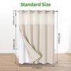eachope Extra Long No Hooks Needed Linen Textured Shower Curtain