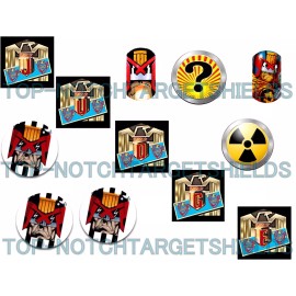 JUDGE DREDD Pinball Target Cushioned Decals PLUS Drop Targets