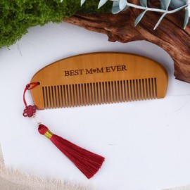 Best Mom Ever Wood Comb Gifts Mother I Love You Mom Anti Static Hair Care Wooden Comb for Mommy Retirement Birthday Christmas Xmas Gift Comb for Mama