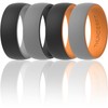ThunderFit Silicone Wedding Rings for Men, 2 Layers Round Rubber