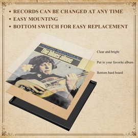 12 Pack Black Music Album Frames 12.5 x 12.5inch Aluminum Vinyl Record Frame Display Wall Mounted Acrylic Photo Frame with Polished Acrylic for Bedroom Wall Hanger Display Album Photos Home Office