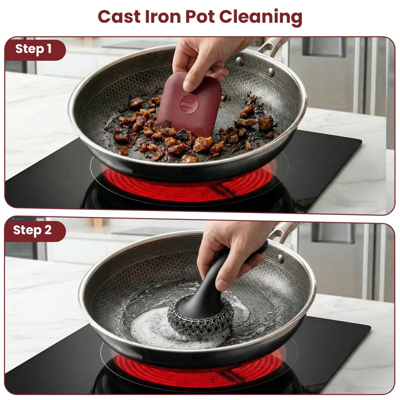 TMEDW Pan Scraper, 5 Pcs Pot Scraper, Pan Scraper Plastic,