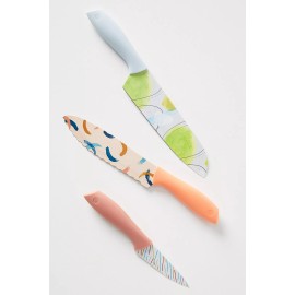 Anthropologie Bodega Kitchen Knives Set of 3  SO PRETTY! Great Gift! Colorful!