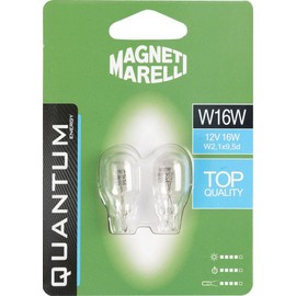 Magneti Marelli 070.0000009489 W16W Pair of Car Glass 12 V 16 W Socket W2.1 x 9.5d White