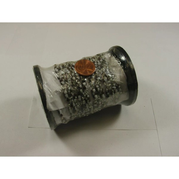 Unbranded 1 Spool 10 Meters Brown-White Glass Beading Chain Handmade