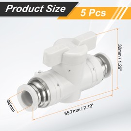 sourcing map 3pcs Pneumatic BUC Push to Connect Fitting Ball Valve 8mm Tube OD Air Flow Control Valve Tube Fittings Straight Union Connect Adapter Air Quick Connect Air Hose Fitting