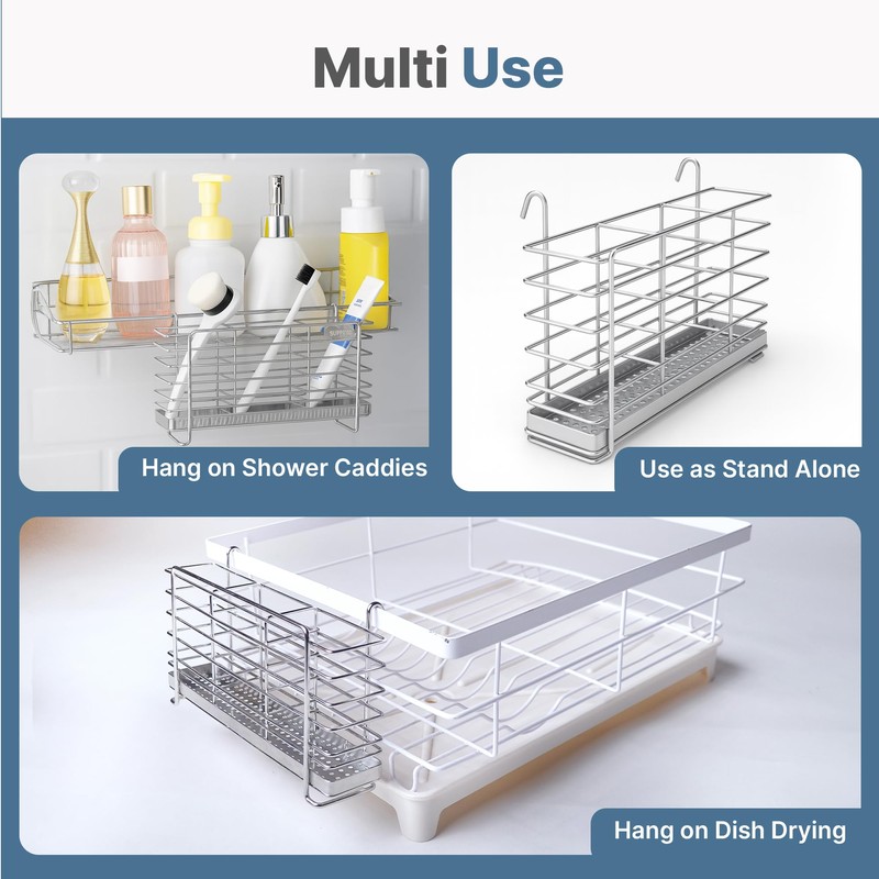 KESOL 304 Stainless Steel Utensil Drying Rack with Hooks &