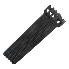 Simply Wrap Around and Tie Cords, Cable Holder, Black, Pack of 5, Velcro Type, Repeated Usable