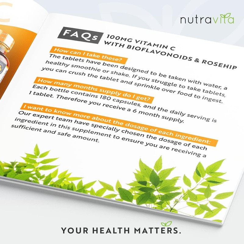 Vitamin C 1000mg (2 Packs of 180) – 360 Vegan