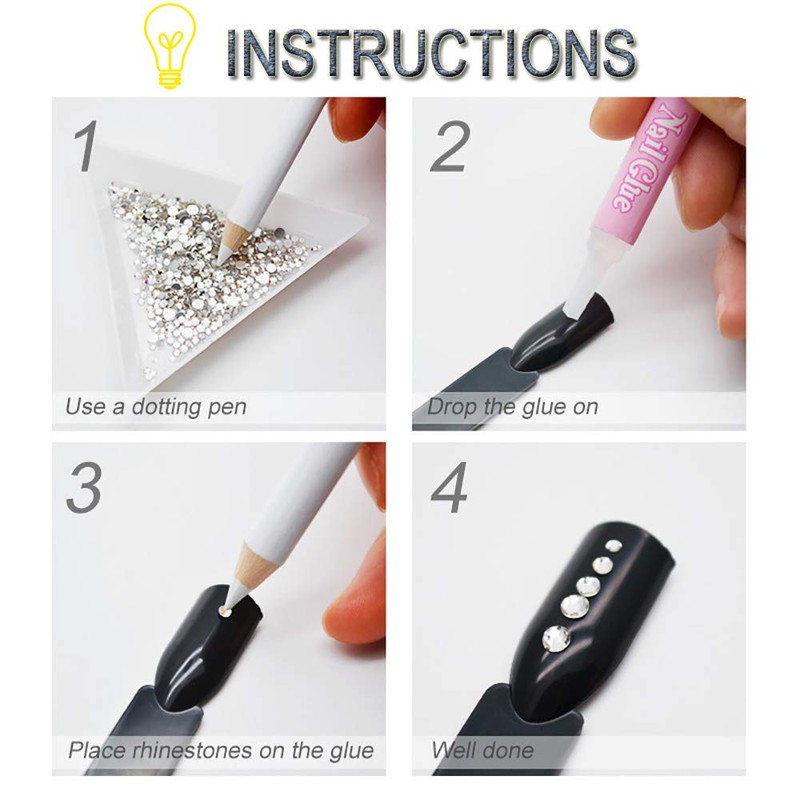 SILPECWEE 6 Boxes 3d Nail Rhinestones And Studs Gold Nail