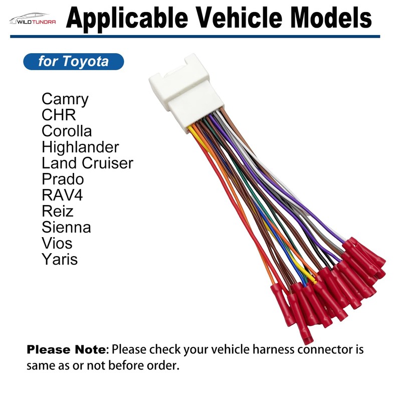 20 Pin Radio Wiring Harness Replacement for Toyota 2000-2006 4Runner