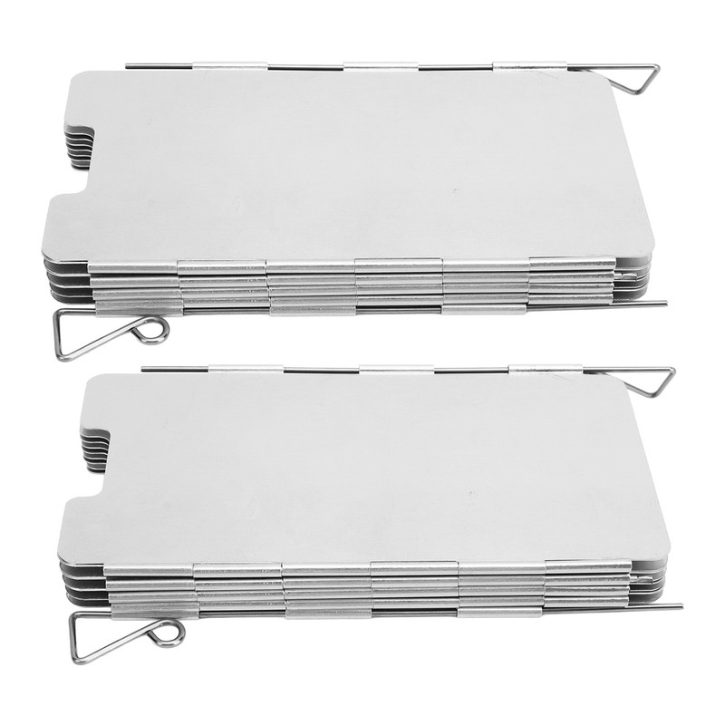 2Pcs Outdoor Stove Windscreen Foldable Portable Stainless Steel Camping Cooking