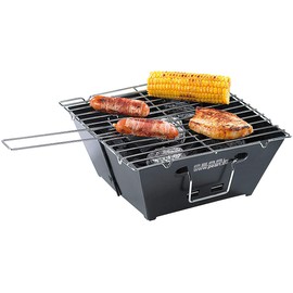 PEARL Folding Grill: Flat Collapsible Charcoal Grill, Grill Surface Approx. 24.5 x 24 cm (Camping Barbecue Charcoal Collapsible, Foldable Grill, Folding Charcoal Grill)