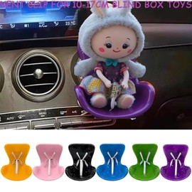 Doll Car Seat for 17cm Dolls with air Vent Clip and Desktop Stand, Display Dolls, Protect Dolls, for Blind Box Doll Fans, Collectors, Cute and Functional Car Ornament (Pink)