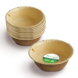 DISPOSABLE GREEN® | Round Bowls | Various Sizes | COMPOSTABLE, Biodegradable, Disposable Tableware, ECO Friendly | Stylish | Sturdy | PCS (50, 14 CM Round X 5 CM DEEP)