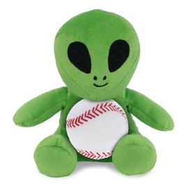 DolliBu Super Soft Space Alien Stuffed Toy with Baseball Plush - Soft, Huggable Alien, Great Gifts for Kids, Adults - 6 Inches