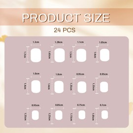 GlamRays Pack of 24 Stickers Nails Short Square False Nails Red French Tips False Nails with Flower Design Glue Nails