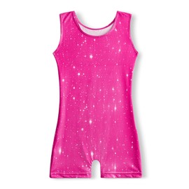 YDMZX - Maillot de gimnasia para niñas con pantalones cortos para niños pequeños y gimnasia, conjunto brillante de 2 a 10 años, Hot pink Sparkles, 8-10 Años