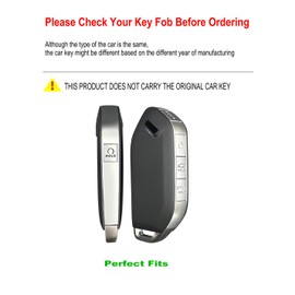 YONUFI Key Fob Cover for Kia Telluride Leather Key Case Keychain for K5 GT-LINE Sorento 2024 2025 Car Key Holder Protector (Black)