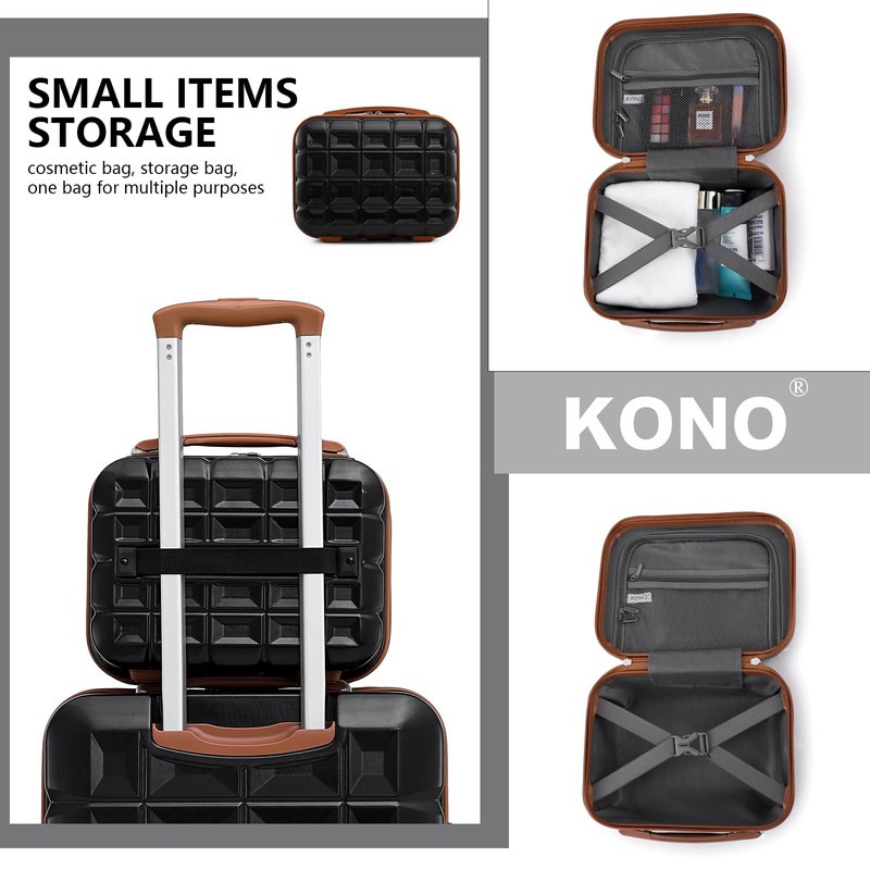 KONO Hard Shell Case, black / brown