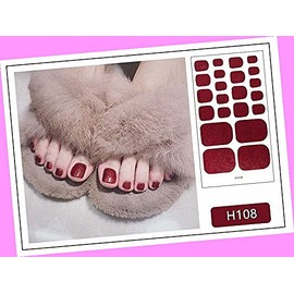 22pcs Toe Nail Red Pure Colors Nail Wraps Art Stickers H108 for Nails Design Nail Art Stickers Decals Supplies Manicure Tips Sticker Colorful for Nail Decorations
