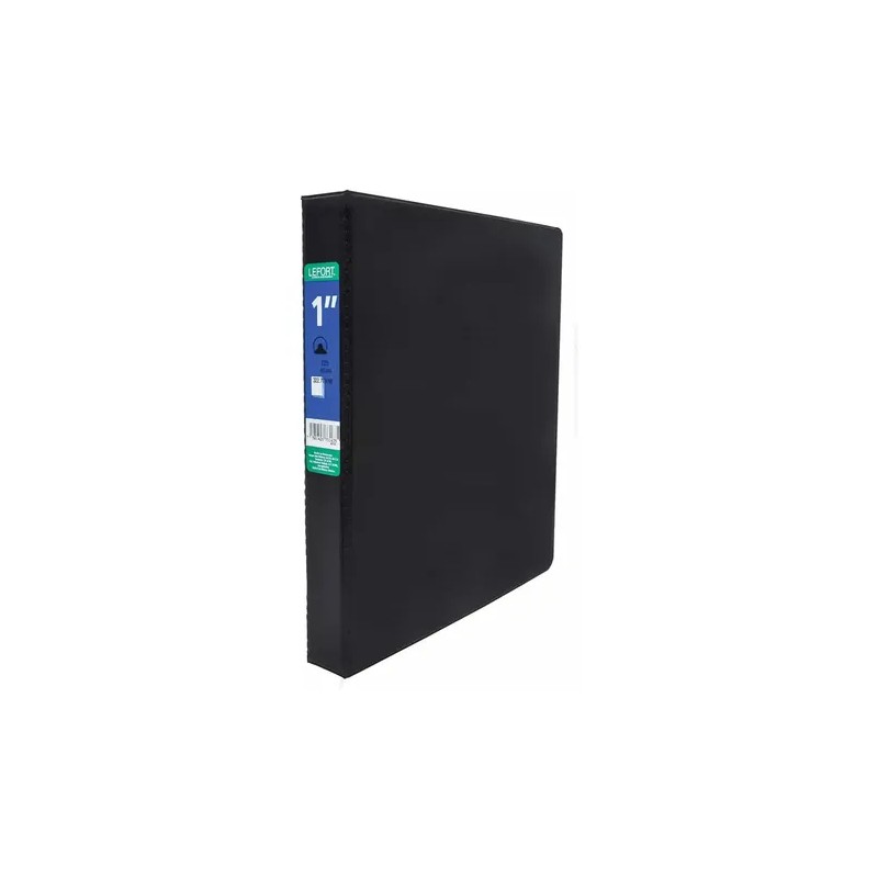 Carpeta Vinil Carta 1 Pulgada 3 Argollas Negra Lefort 2