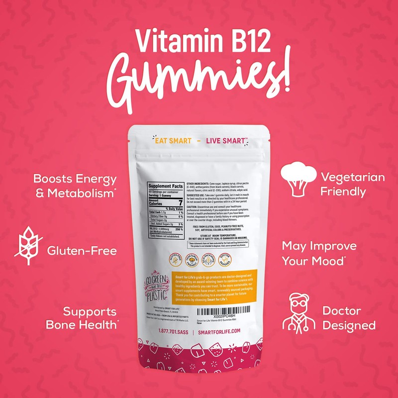 B12 Gummy Vitamins - 1500 mcg Vitamin B12 Gummies for