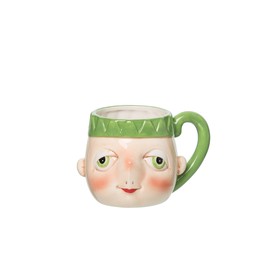 C&F Home Bartholomew Elf Gathered Traditions Joe Spencer Figure Dimensional Mug Green