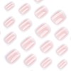 French False Nails,Pink White Coffin False Nails, 24PCS Square French
