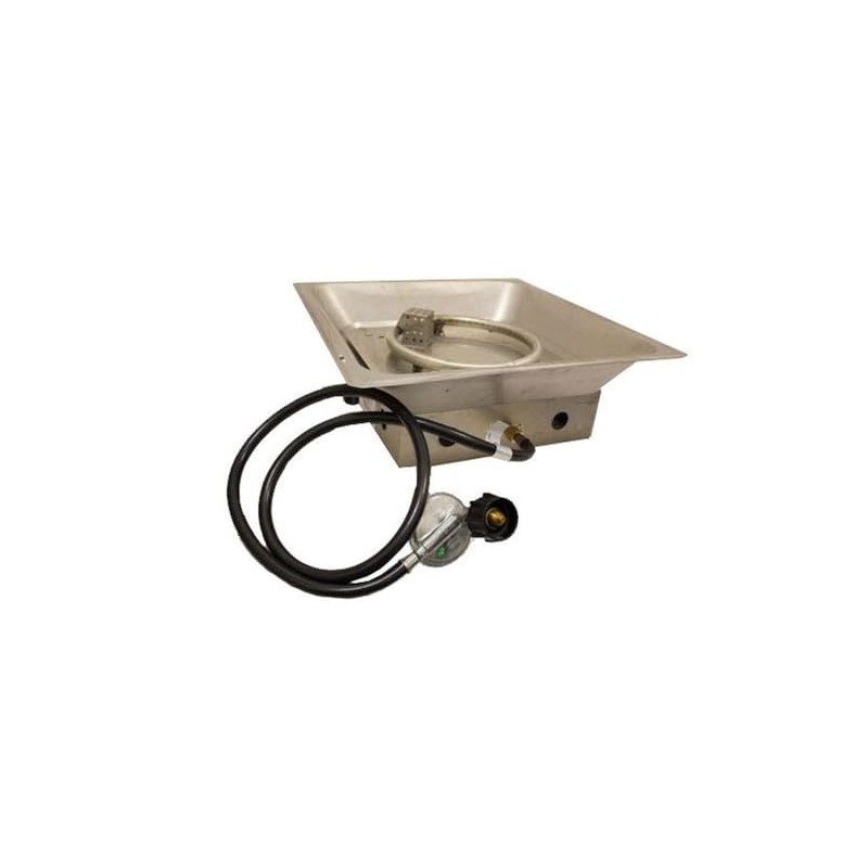 Hiland Complete Fire Pit Burner GSF-PC, Fitted, Stainless Steel